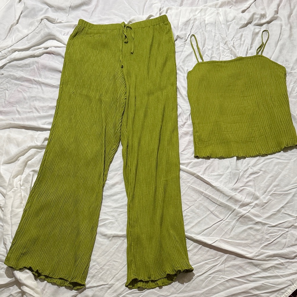 Olive Green Women's Pants & Jumpsuit Set